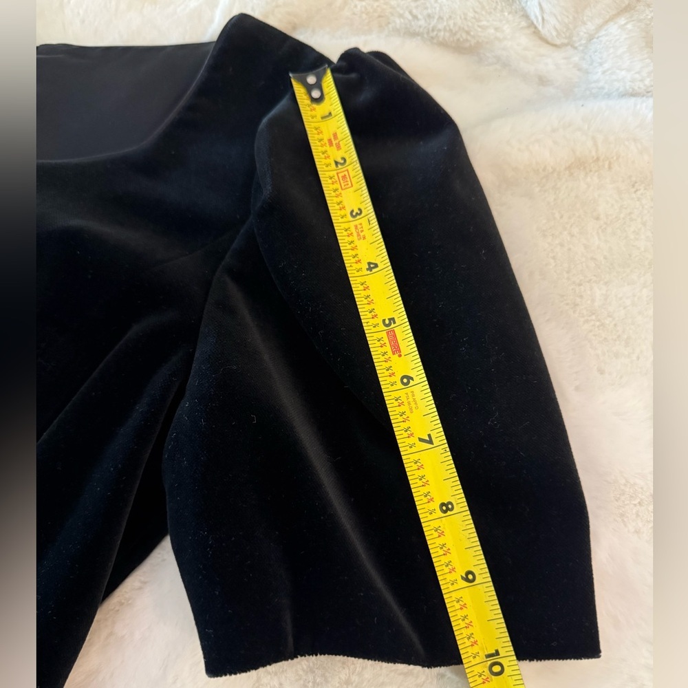 Vintage Laura Ashley Black Velvet Dress Puff Sleeve Romantic Mini Dress - Picture 14 of 15